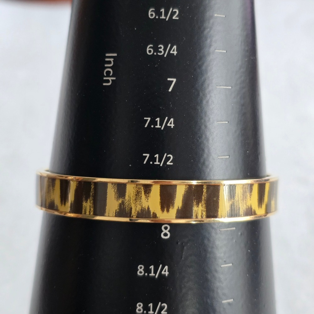 Kate Spade New York Gold Tone Leopard Print Bangle Bracelet Jewelry - Picture 9 of 10